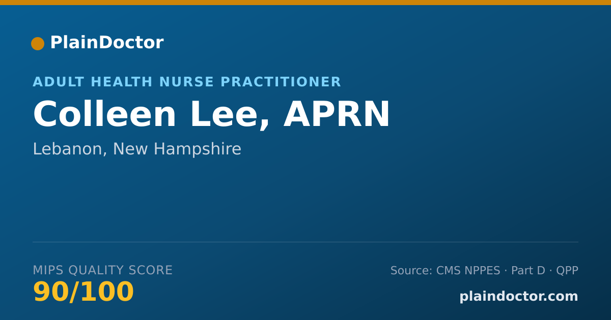 Shareable card for Colleen Lee, APRN - Adult Health Nurse Practitioner, Lebanon, NH