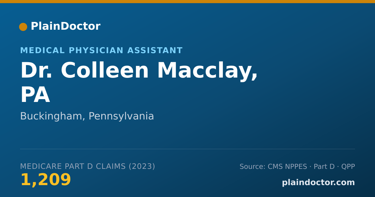 Shareable card for Colleen Macclay, PA - Medical Physician Assistant, Buckingham, PA