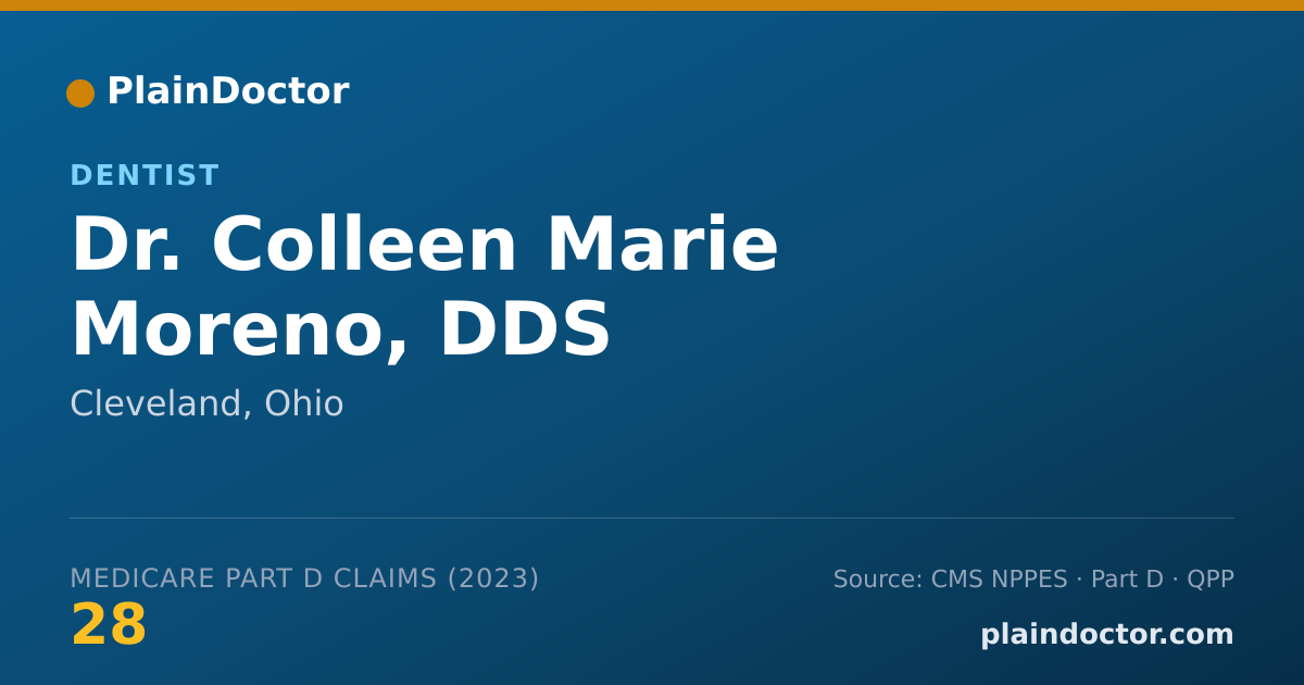 Shareable card for Colleen Marie Moreno, DDS - Dentist, Cleveland, OH