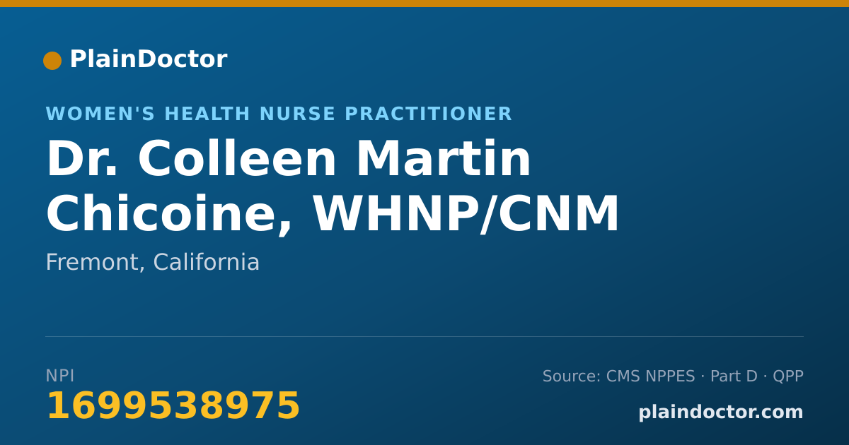 Shareable card for Colleen Martin Chicoine, WHNP/CNM - Women's Health Nurse Practitioner, Fremont, CA