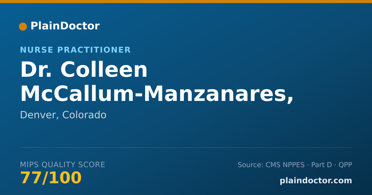 Shareable card for Colleen McCallum-Manzanares, FNP - Nurse Practitioner, Denver, CO