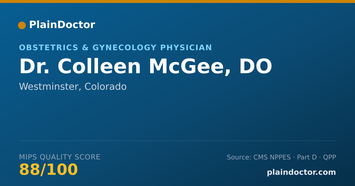 Shareable card for Colleen McGee, DO - Obstetrics & Gynecology Physician, Westminster, CO