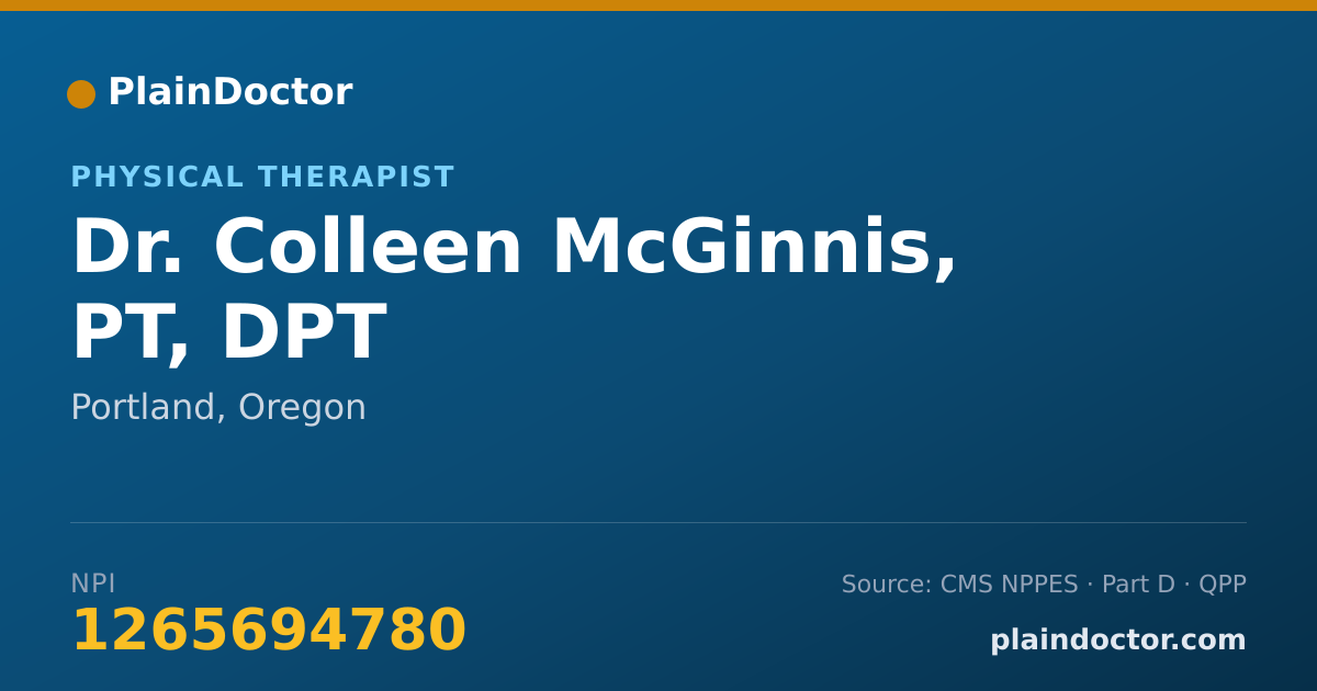 Shareable card for Colleen McGinnis, PT, DPT - Physical Therapist, Portland, OR