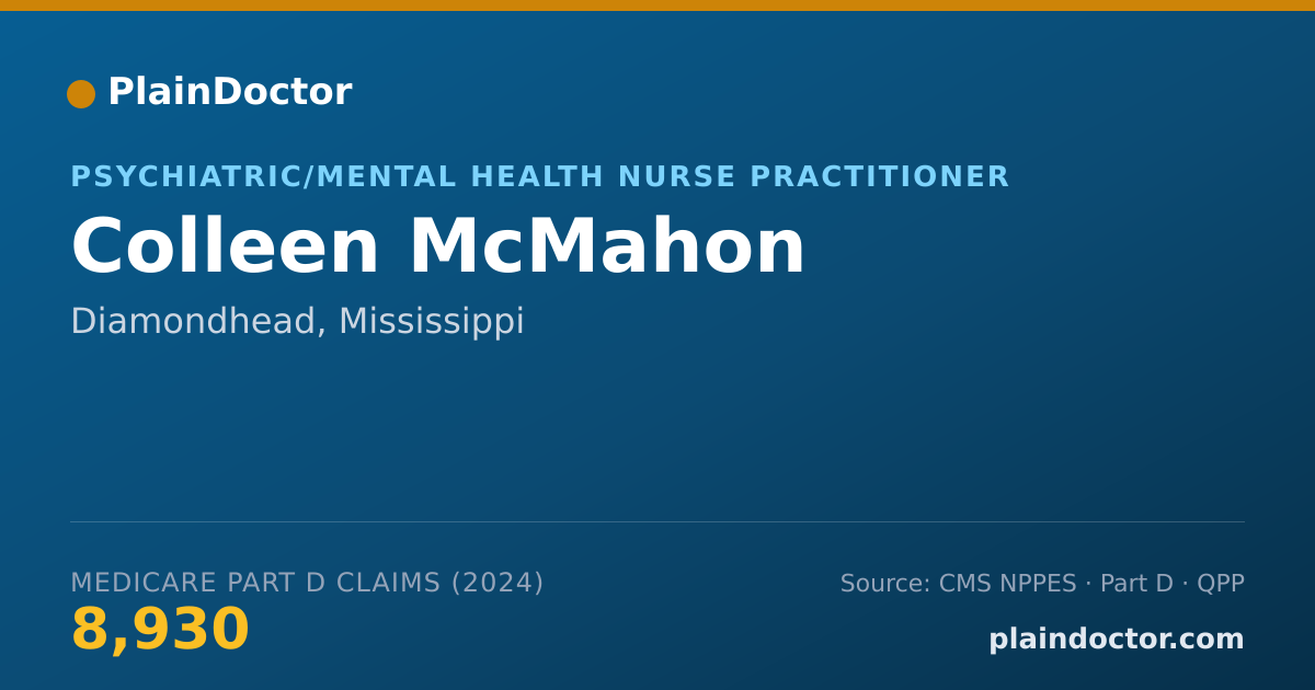 Shareable card for Colleen McMahon - Psychiatric/Mental Health Nurse Practitioner, Diamondhead, MS