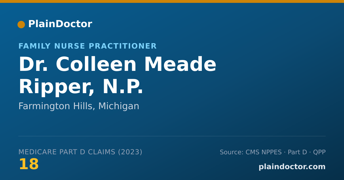 Shareable card for Colleen Meade Ripper, N.P. - Family Nurse Practitioner, Farmington Hills, MI