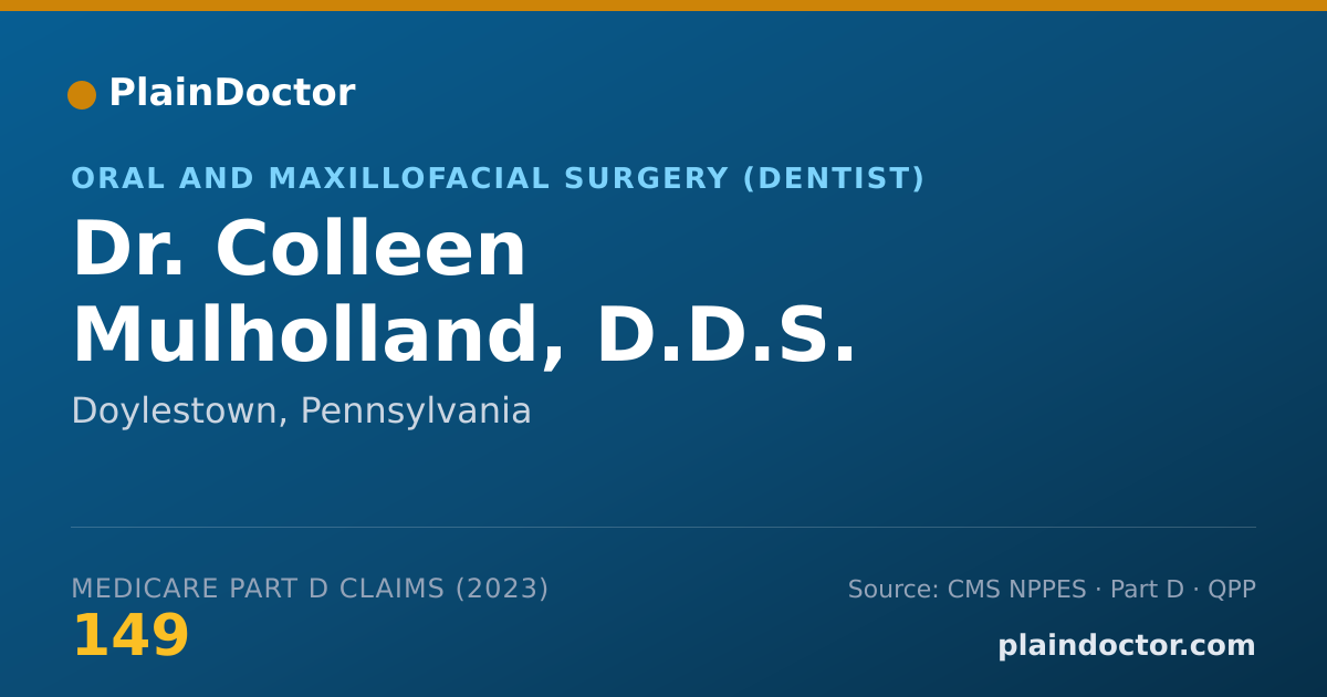 Shareable card for Colleen Mulholland, D.D.S. - Oral and Maxillofacial Surgery (Dentist), Doylestown, PA