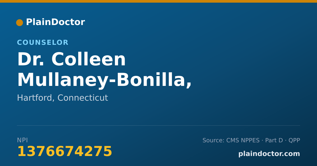 Shareable card for Colleen Mullaney-Bonilla, L.P.C - Counselor, Hartford, CT
