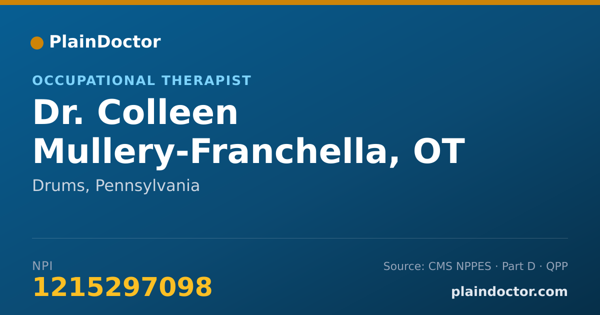 Shareable card for Colleen Mullery-Franchella, OT - Occupational Therapist, Drums, PA