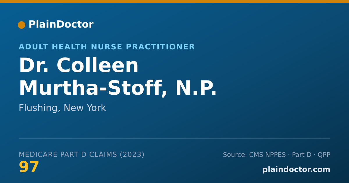 Shareable card for Colleen Murtha-Stoff, N.P. - Adult Health Nurse Practitioner, Flushing, NY