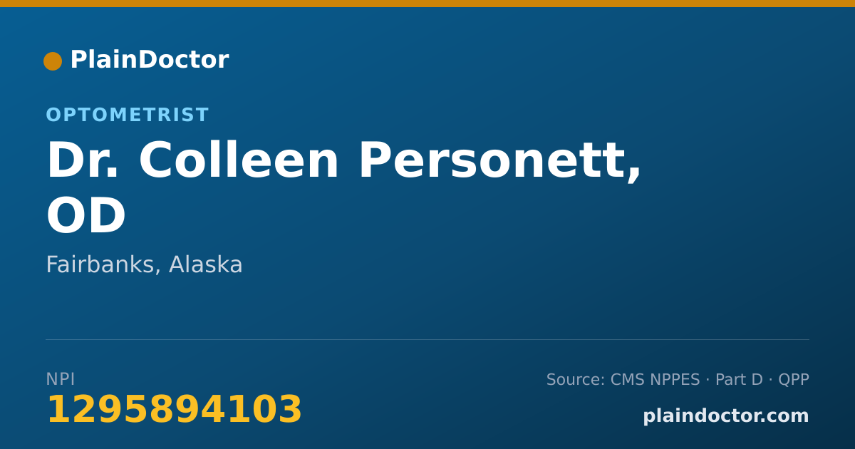 Shareable card for Colleen Personett, OD - Optometrist, Fairbanks, AK