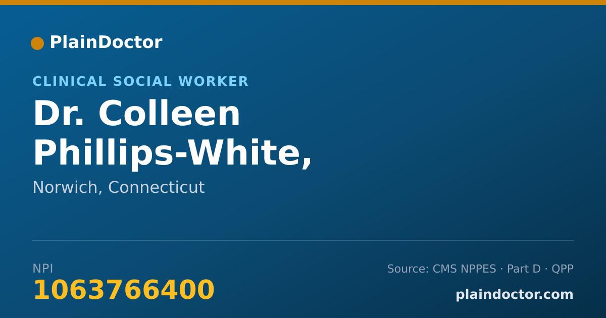 Shareable card for Colleen Phillips-White, L.C.S.W. - Clinical Social Worker, Norwich, CT