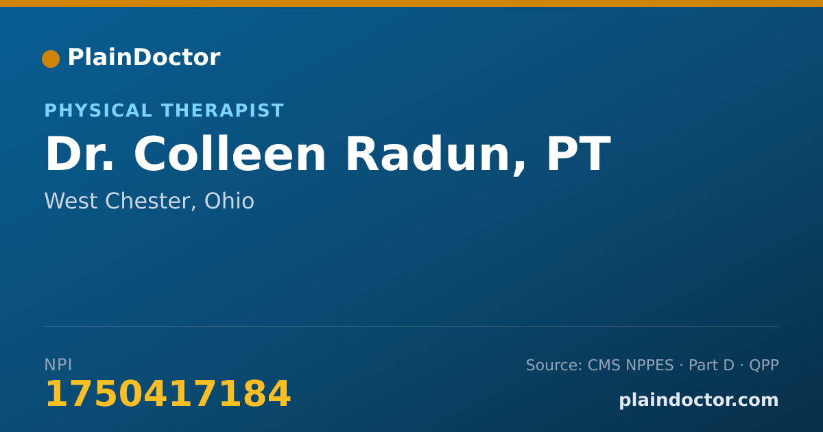 Shareable card for Colleen Radun, PT - Physical Therapist, West Chester, OH