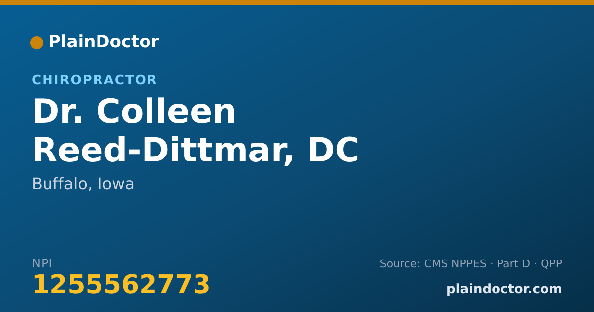 Shareable card for Colleen Reed-Dittmar, DC - Chiropractor, Buffalo, IA