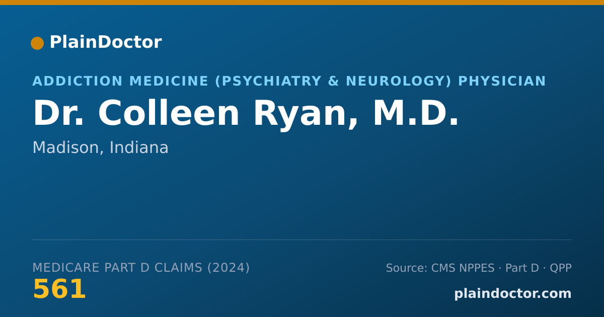 Shareable card for Colleen Ryan, M.D. - Addiction Medicine (Psychiatry & Neurology) Physician, Madison, IN