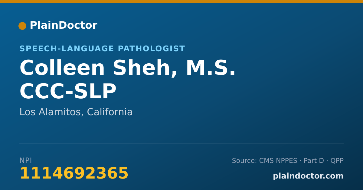 Shareable card for Colleen Sheh, M.S. CCC-SLP - Speech-Language Pathologist, Los Alamitos, CA