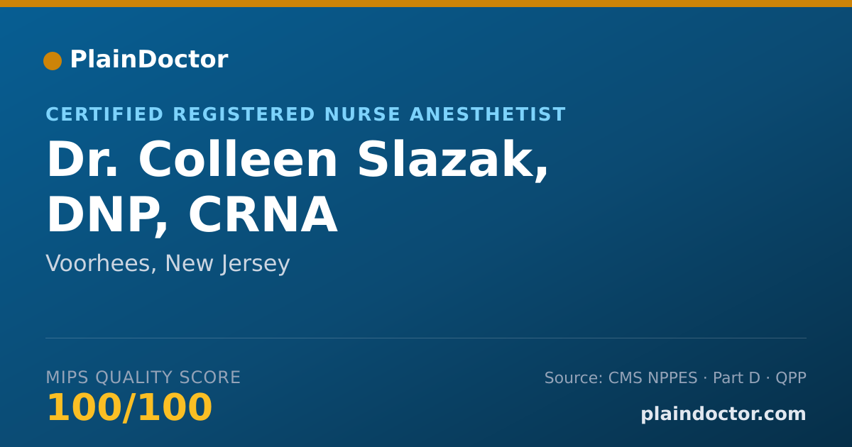 Shareable card for Colleen Slazak, DNP, CRNA - Certified Registered Nurse Anesthetist, Voorhees, NJ