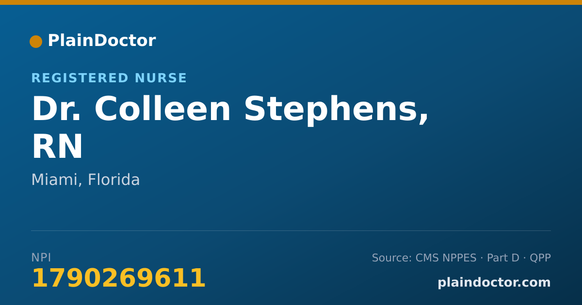 Shareable card for Colleen Stephens, RN - Registered Nurse, Miami, FL