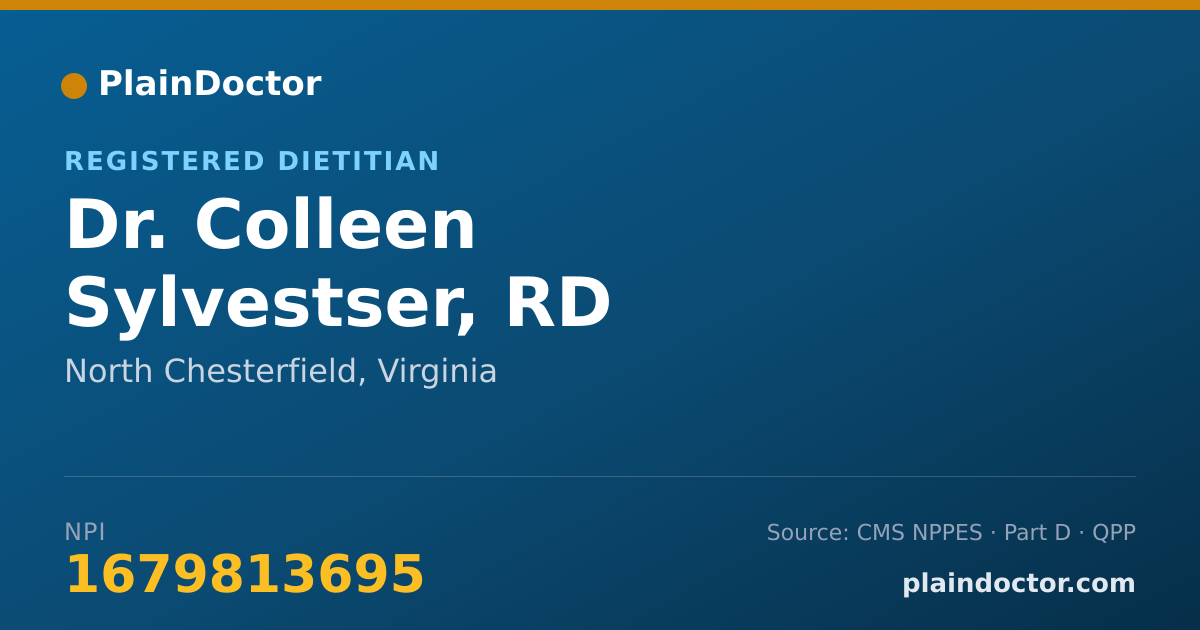 Shareable card for Colleen Sylvestser, RD - Registered Dietitian, North Chesterfield, VA
