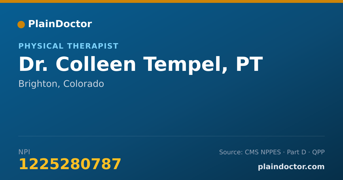 Shareable card for Colleen Tempel, PT - Physical Therapist, Brighton, CO