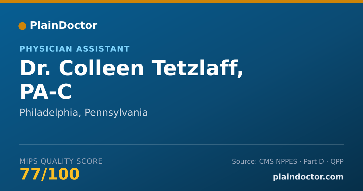 Shareable card for Colleen Tetzlaff, PA-C - Physician Assistant, Philadelphia, PA