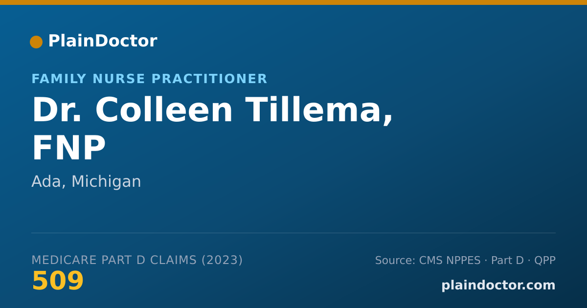Shareable card for Colleen Tillema, FNP - Family Nurse Practitioner, Ada, MI