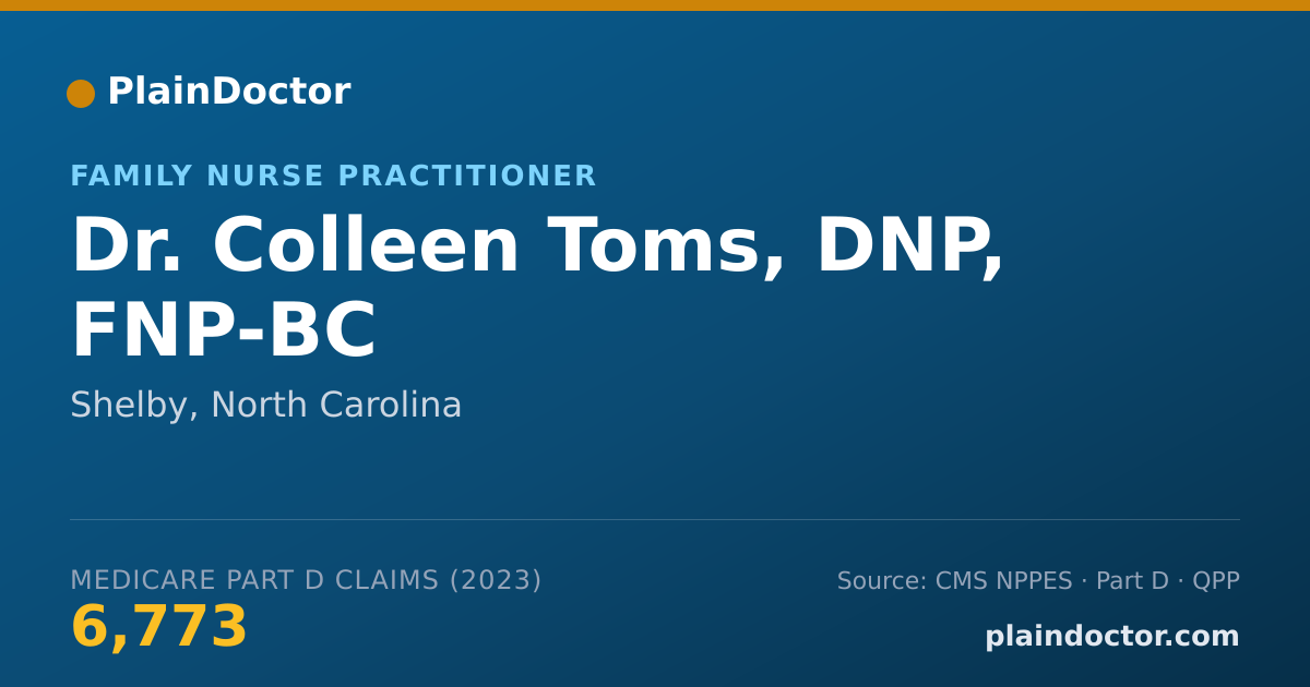 Shareable card for Colleen Toms, DNP, FNP-BC - Family Nurse Practitioner, Shelby, NC
