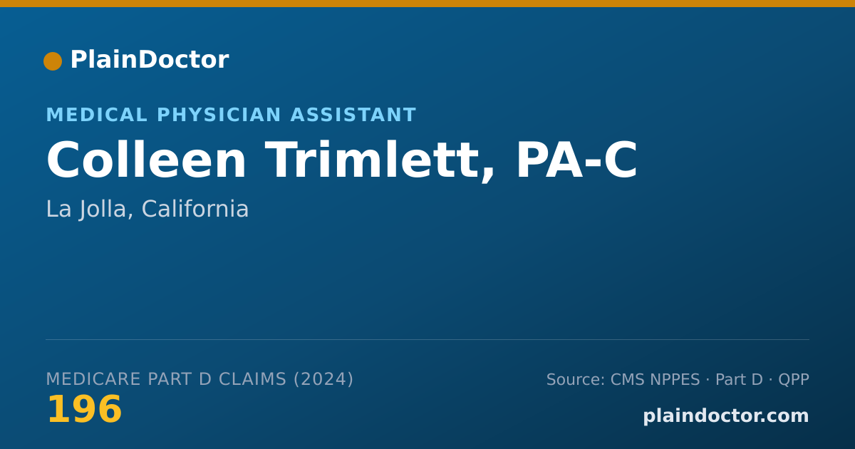 Shareable card for Colleen Trimlett, PA-C - Physician Assistant, La Jolla, CA