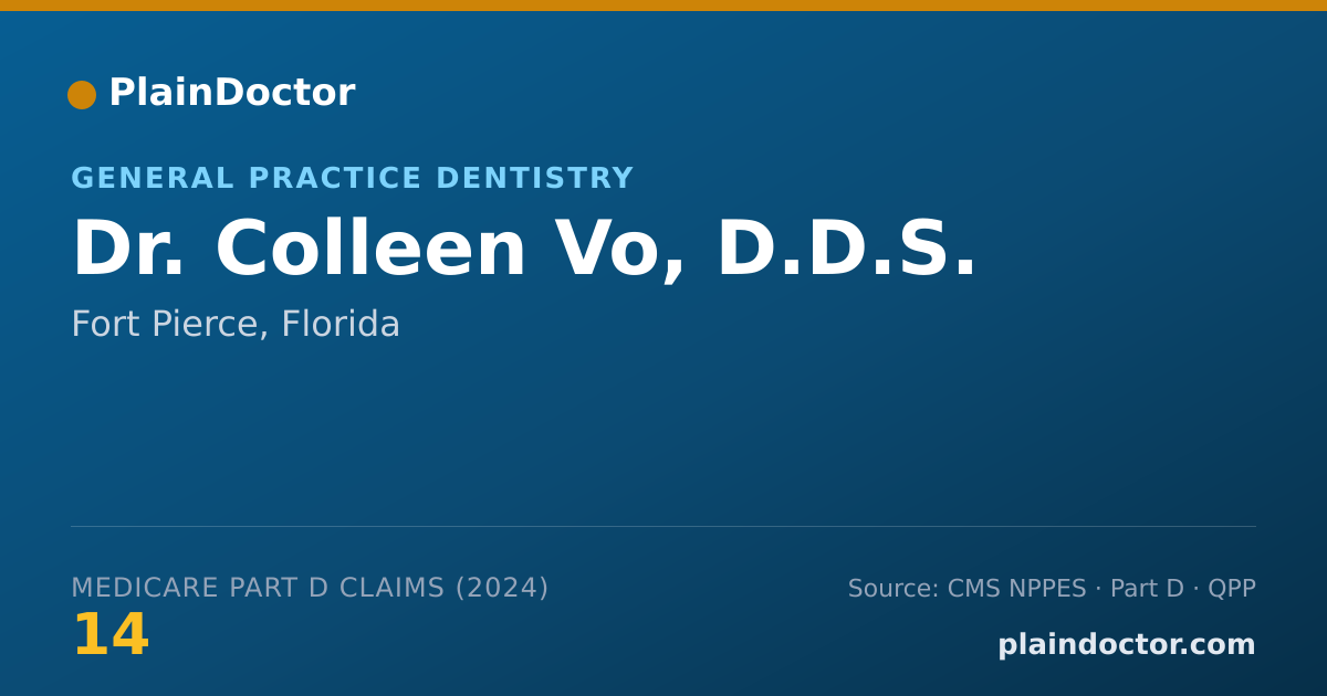 Shareable card for Colleen Vo, D.D.S. - Dentist, Fort Pierce, FL