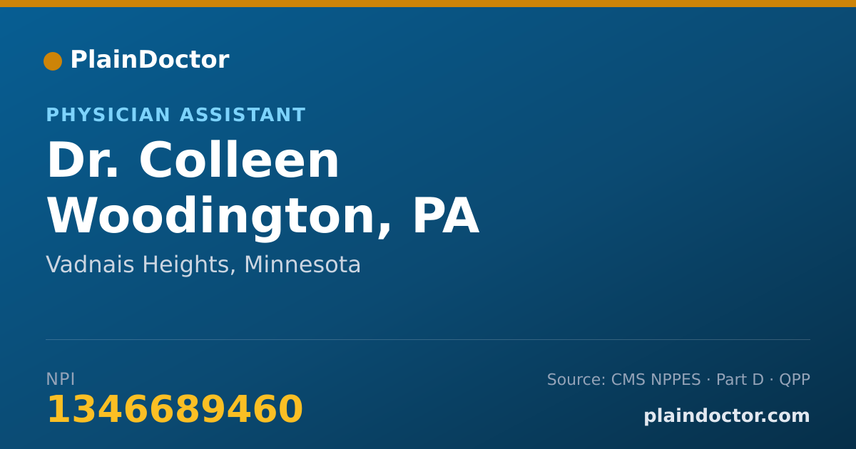 Shareable card for Colleen Woodington, PA - Physician Assistant, Vadnais Heights, MN