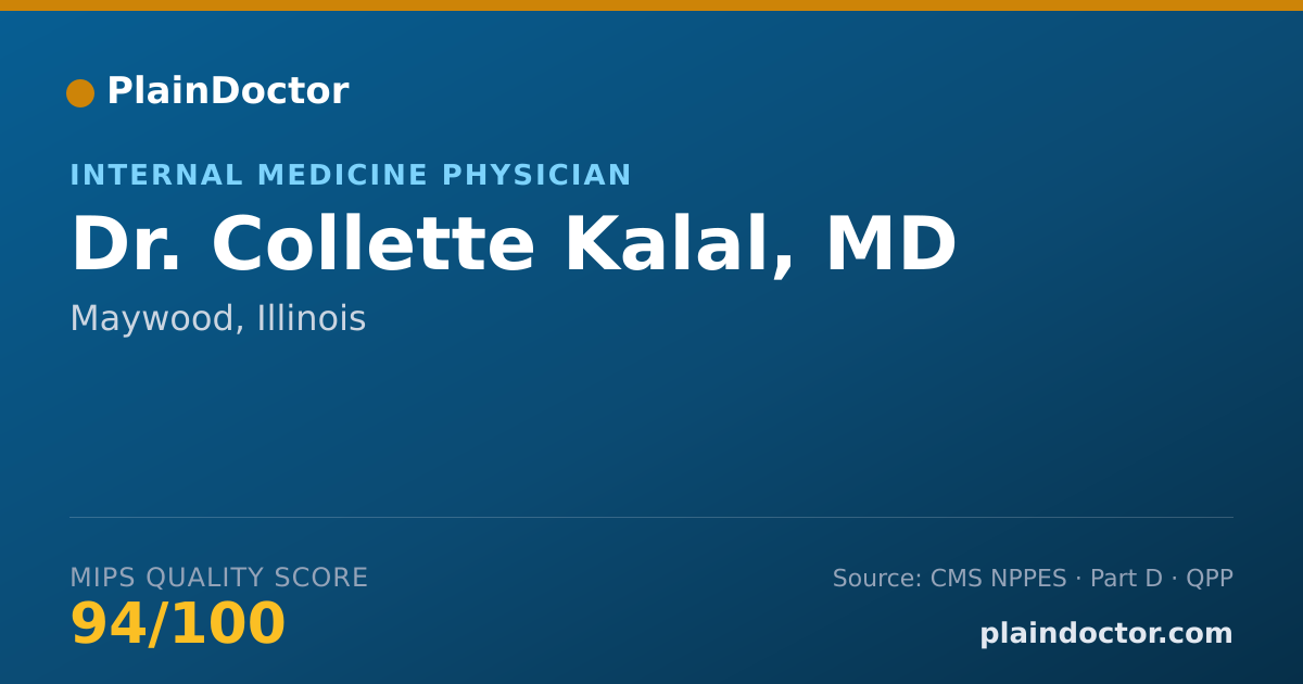 Shareable card for Collette Kalal, MD - Internal Medicine Physician, Maywood, IL