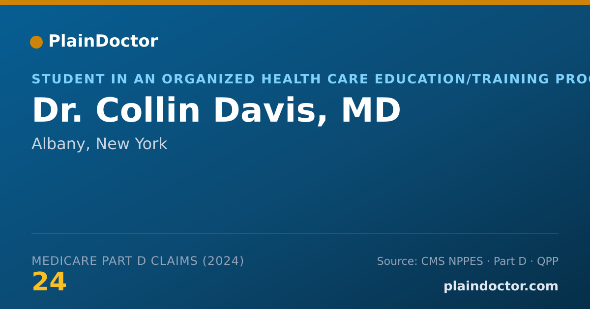 Shareable card for Collin Davis, MD - Student in an Organized Health Care Education/Training Program, Albany, NY