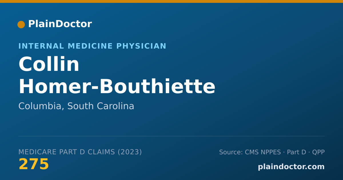 Shareable card for Collin Homer-Bouthiette - Internal Medicine Physician, Columbia, SC