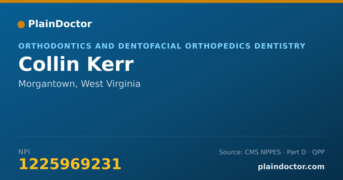 Shareable card for Collin Kerr - Orthodontics and Dentofacial Orthopedics Dentistry, Morgantown, WV