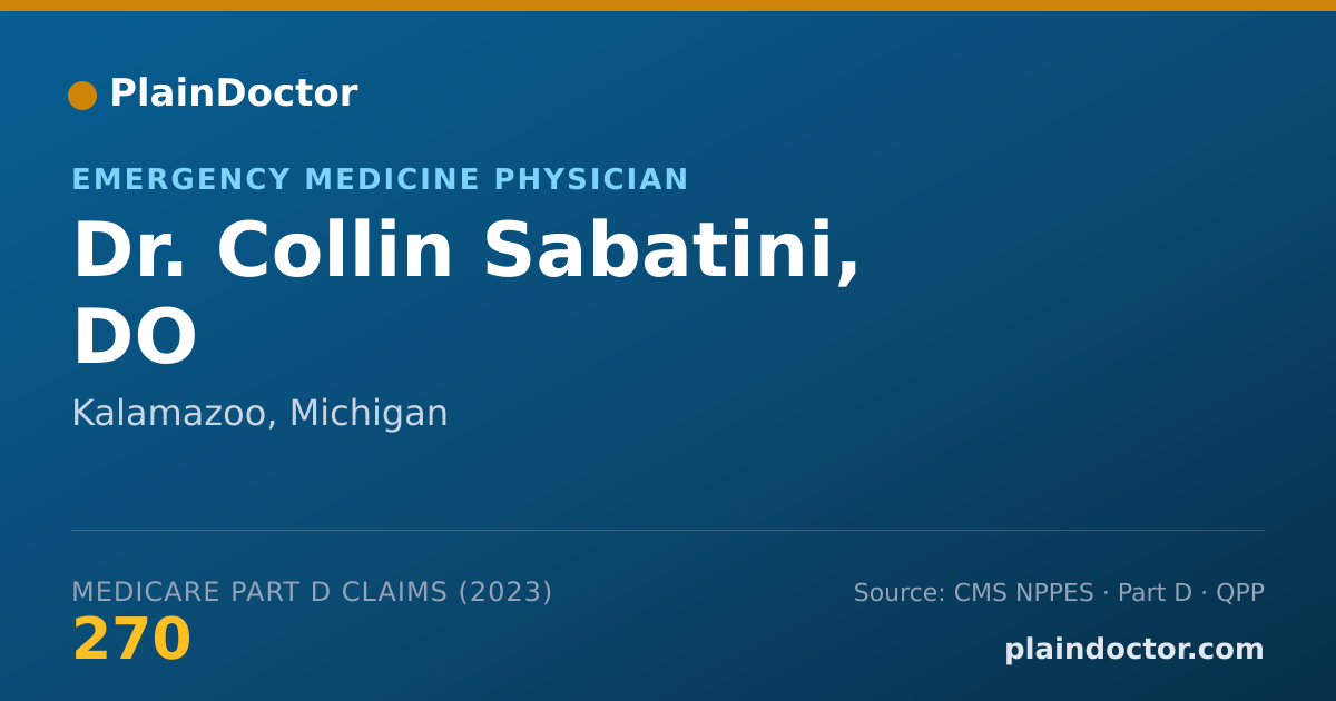 Shareable card for Collin Sabatini, DO - Emergency Medicine Physician, Kalamazoo, MI