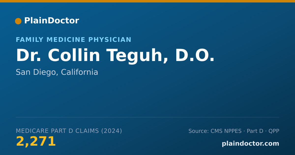 Shareable card for Collin Teguh, D.O. - Family Medicine Physician, San Diego, CA