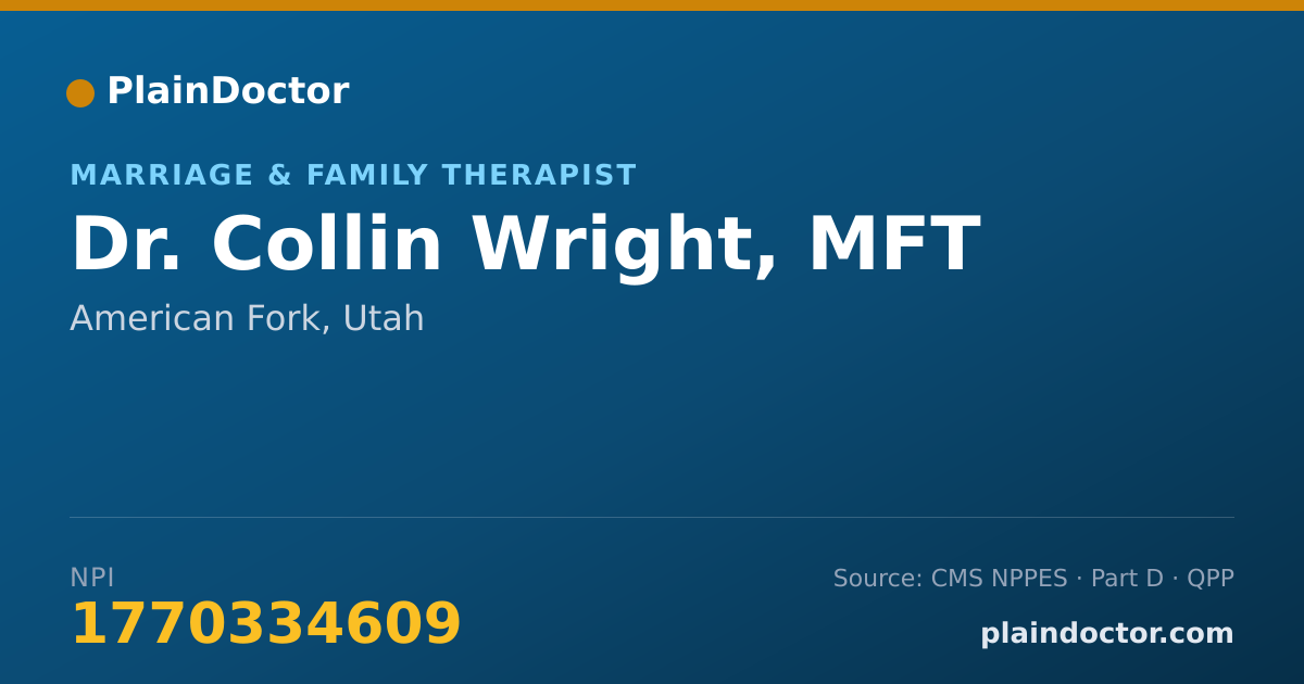 Shareable card for Collin Wright, MFT - Marriage & Family Therapist, American Fork, UT