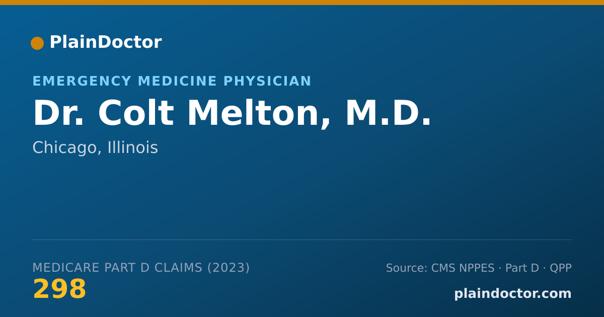 Shareable card for Colt Melton, M.D. - Emergency Medicine Physician, Chicago, IL