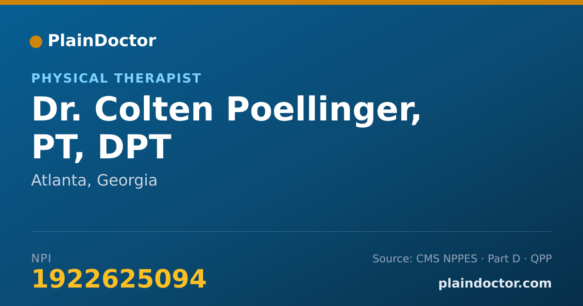 Shareable card for Colten Poellinger, PT, DPT - Physical Therapist, Atlanta, GA