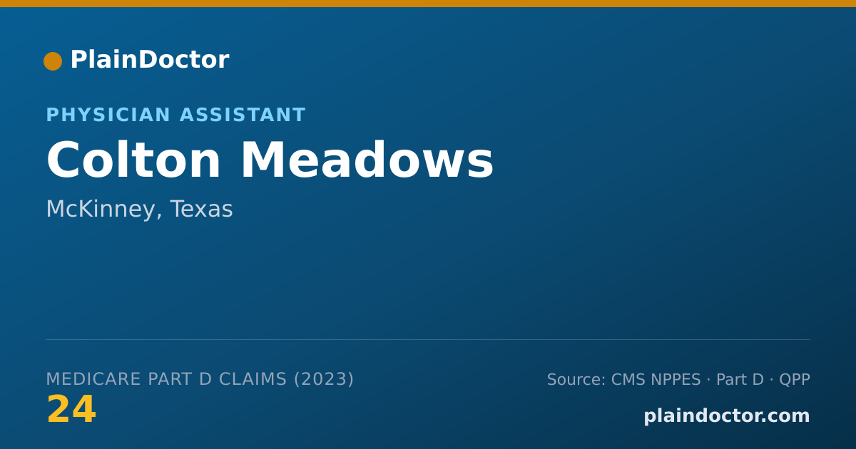 Shareable card for Colton Meadows - Physician Assistant, McKinney, TX