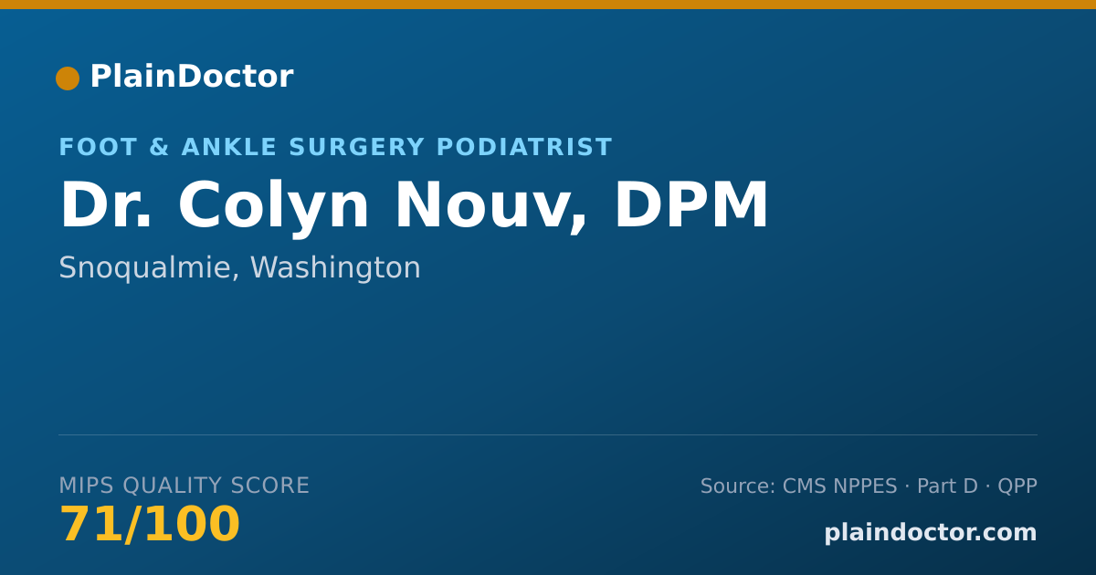 Shareable card for Colyn Nouv, DPM - Foot & Ankle Surgery Podiatrist, Snoqualmie, WA