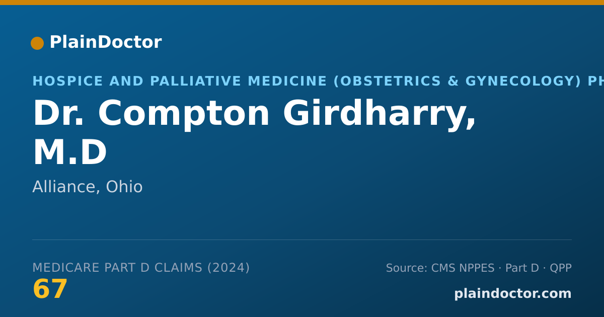 Shareable card for Compton Girdharry, M.D - Hospice and Palliative Medicine (Obstetrics & Gynecology) Physician, Alliance, OH