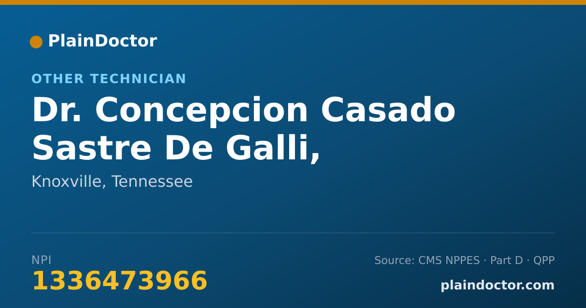 Shareable card for Concepcion Casado Sastre De Galli, R.M.A,ONDAMED CERT. - Other Technician, Knoxville, TN