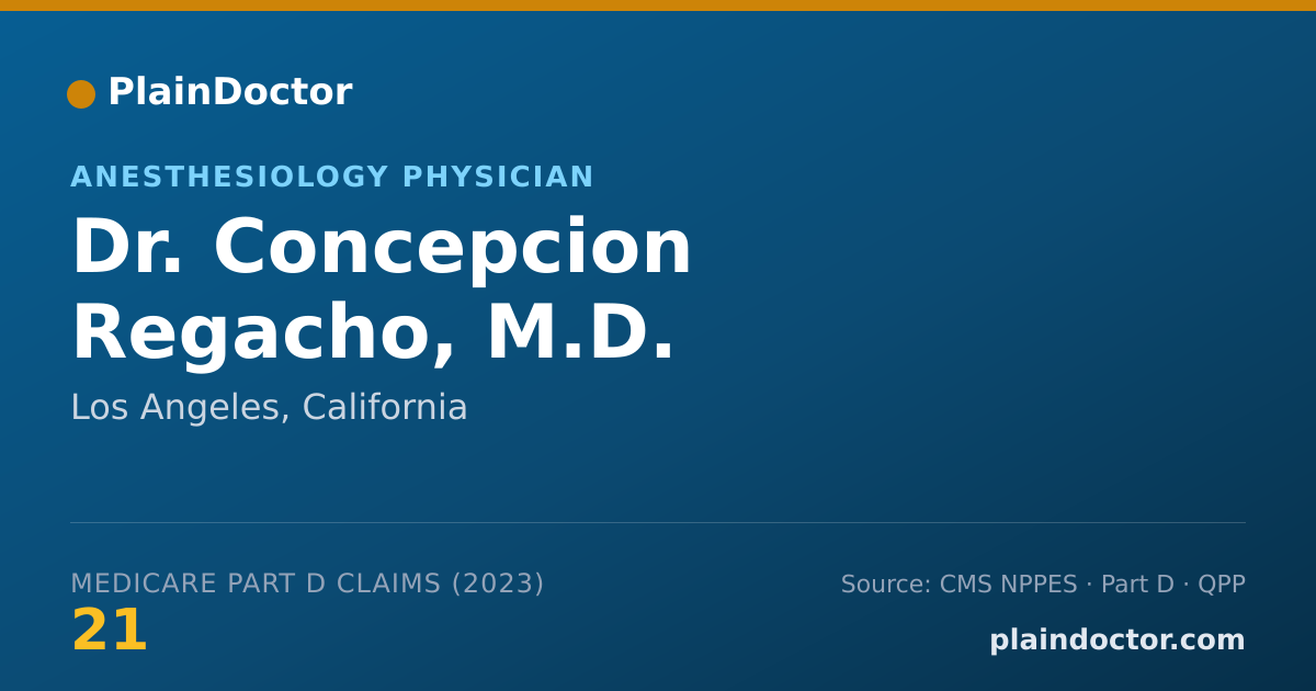 Shareable card for Concepcion Regacho, M.D. - Anesthesiology Physician, Los Angeles, CA