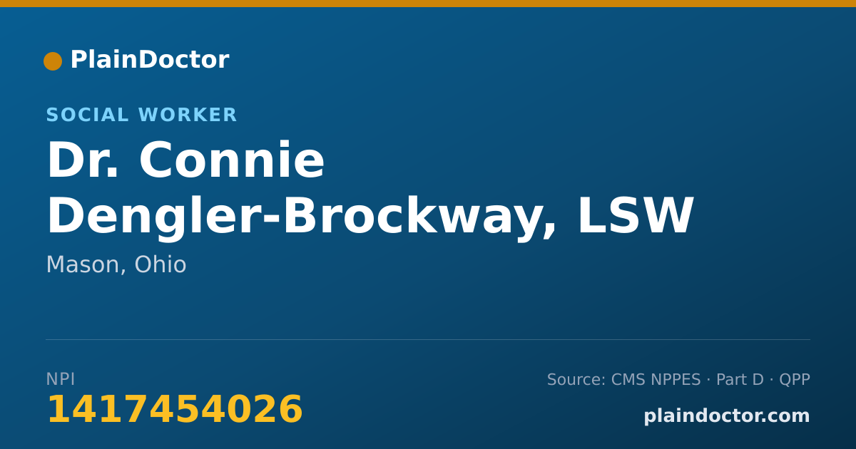 Shareable card for Connie Dengler-Brockway, LSW - Social Worker, Mason, OH