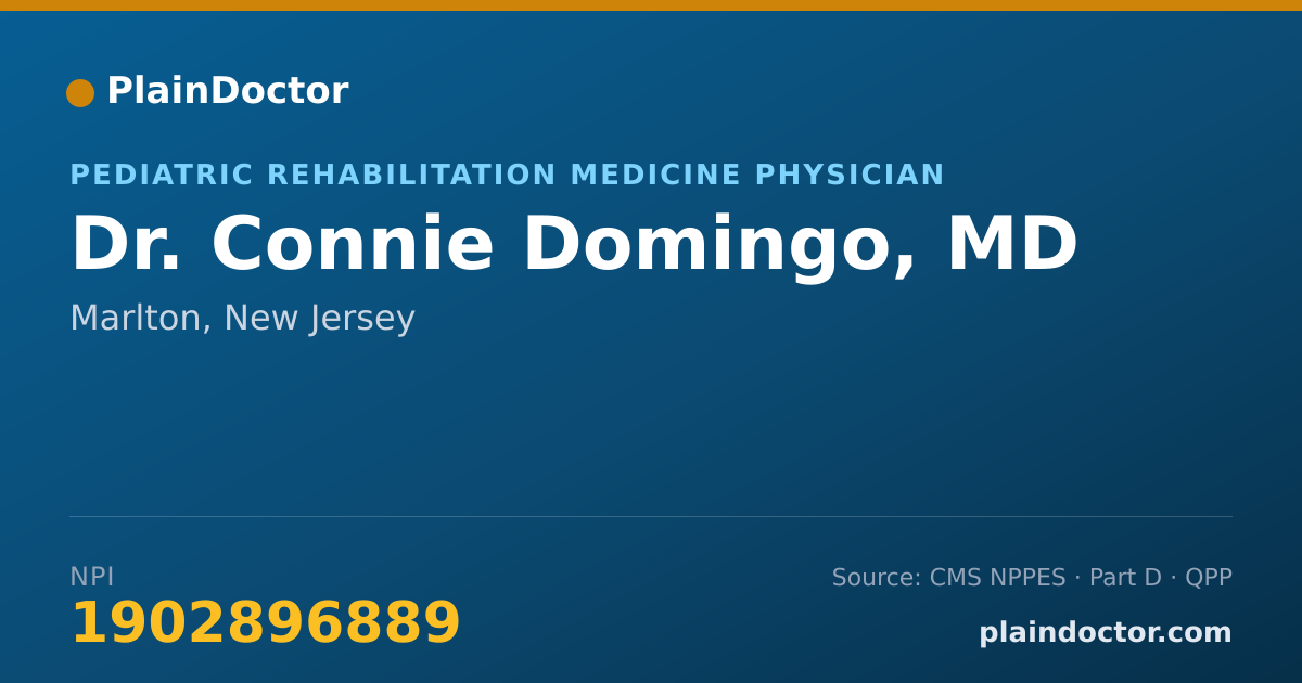 Shareable card for Connie Domingo, MD - Pediatric Rehabilitation Medicine Physician, Marlton, NJ
