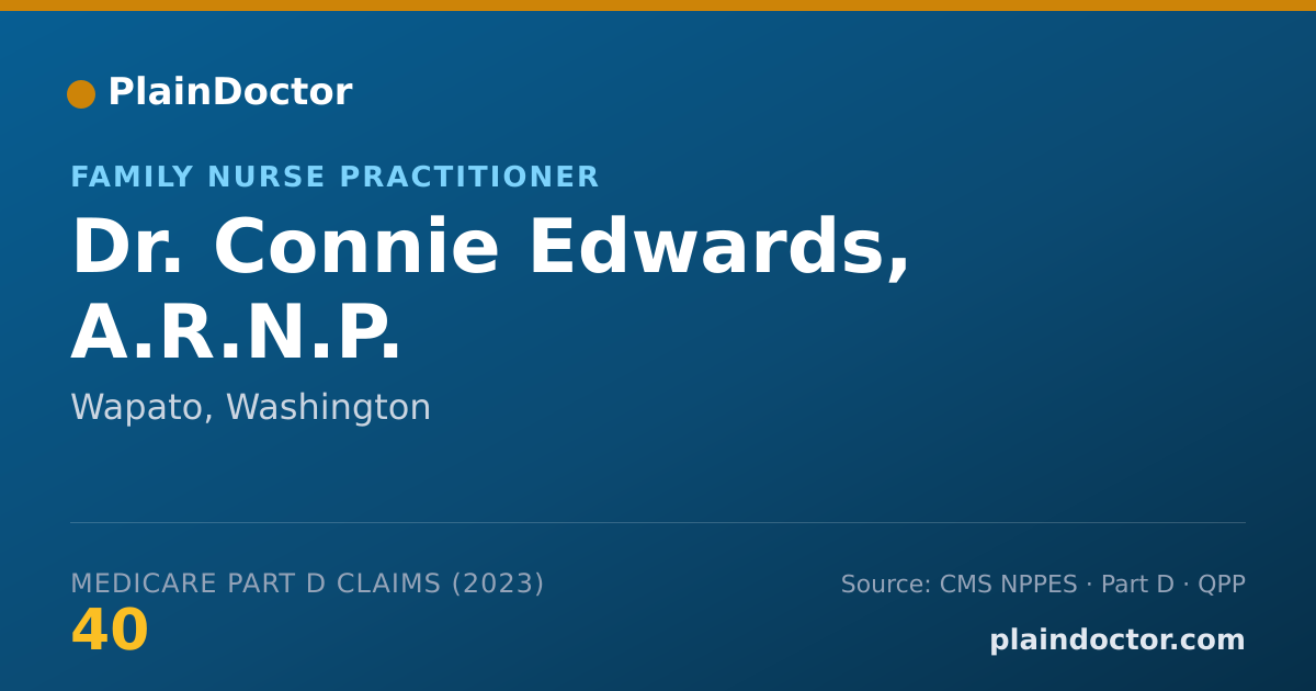 Shareable card for Connie Edwards, A.R.N.P. - Family Nurse Practitioner, Wapato, WA