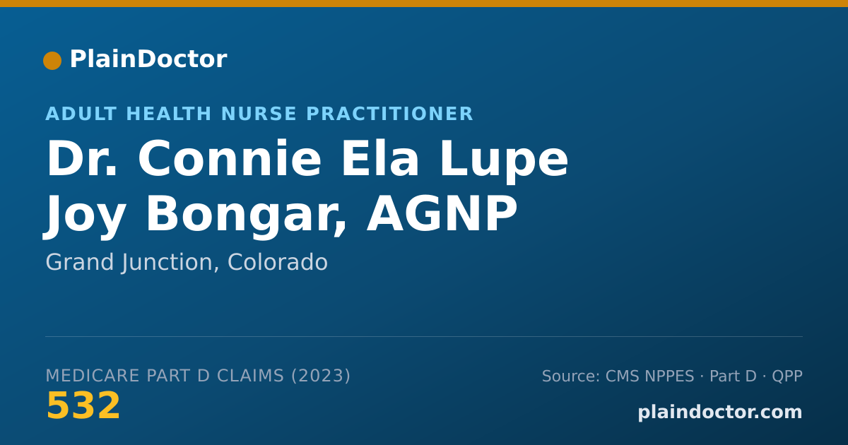 Shareable card for Connie Ela Lupe Joy Bongar, AGNP - Adult Health Nurse Practitioner, Grand Junction, CO