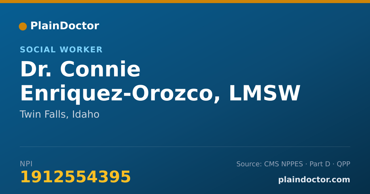 Shareable card for Connie Enriquez-Orozco, LMSW - Social Worker, Twin Falls, ID