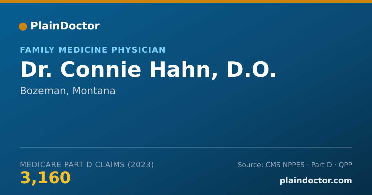 Shareable card for Connie Hahn, D.O. - Family Medicine Physician, Bozeman, MT