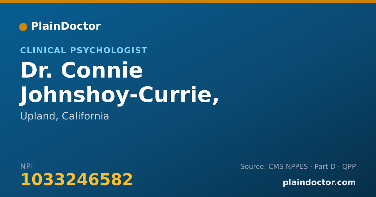 Shareable card for Connie Johnshoy-Currie, PSY.D. - Clinical Psychologist, Upland, CA